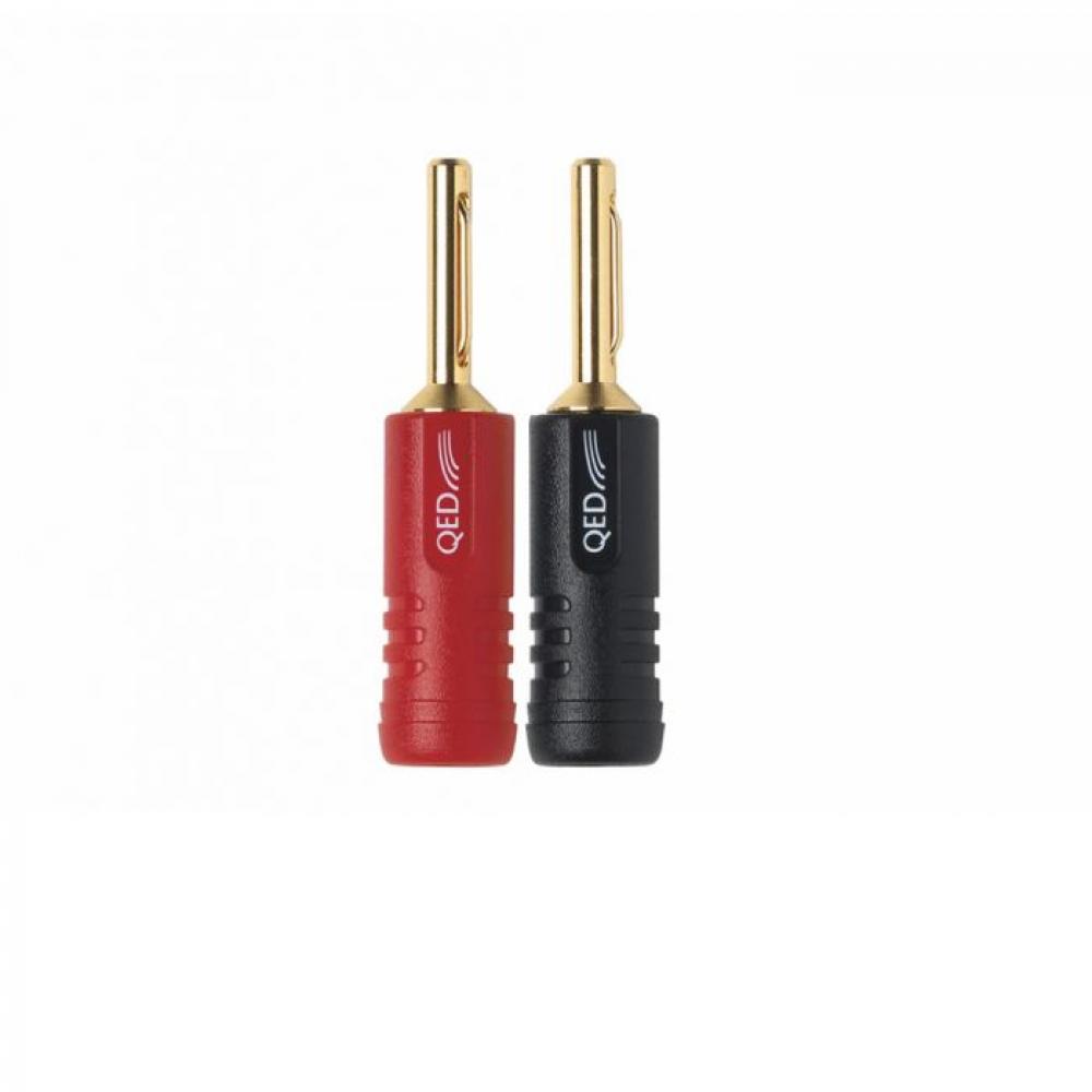 QED Screwloc ABS 4mm Plug 2RED 2BLK