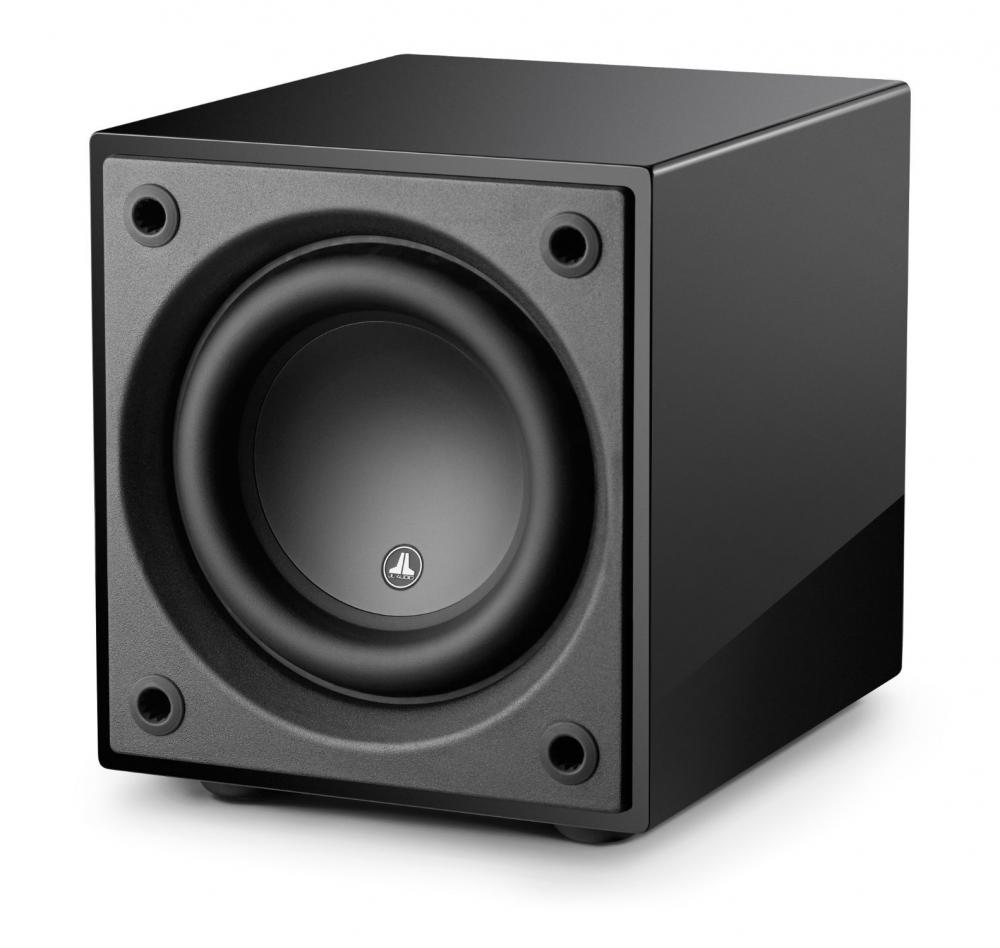 JL Audio d108 8" aktiivisubwoofer, pianomusta