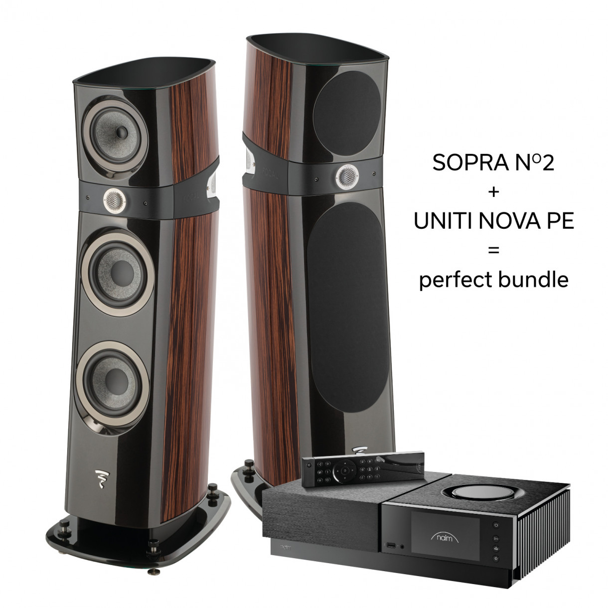 Stereopaketti Naim Uniti Nova PE + Focal Sopra N2 macassar ebony