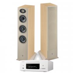 Stereopaketti Denon RCD-N12 valkoinen + Focal Theva N2 vaalea puu
